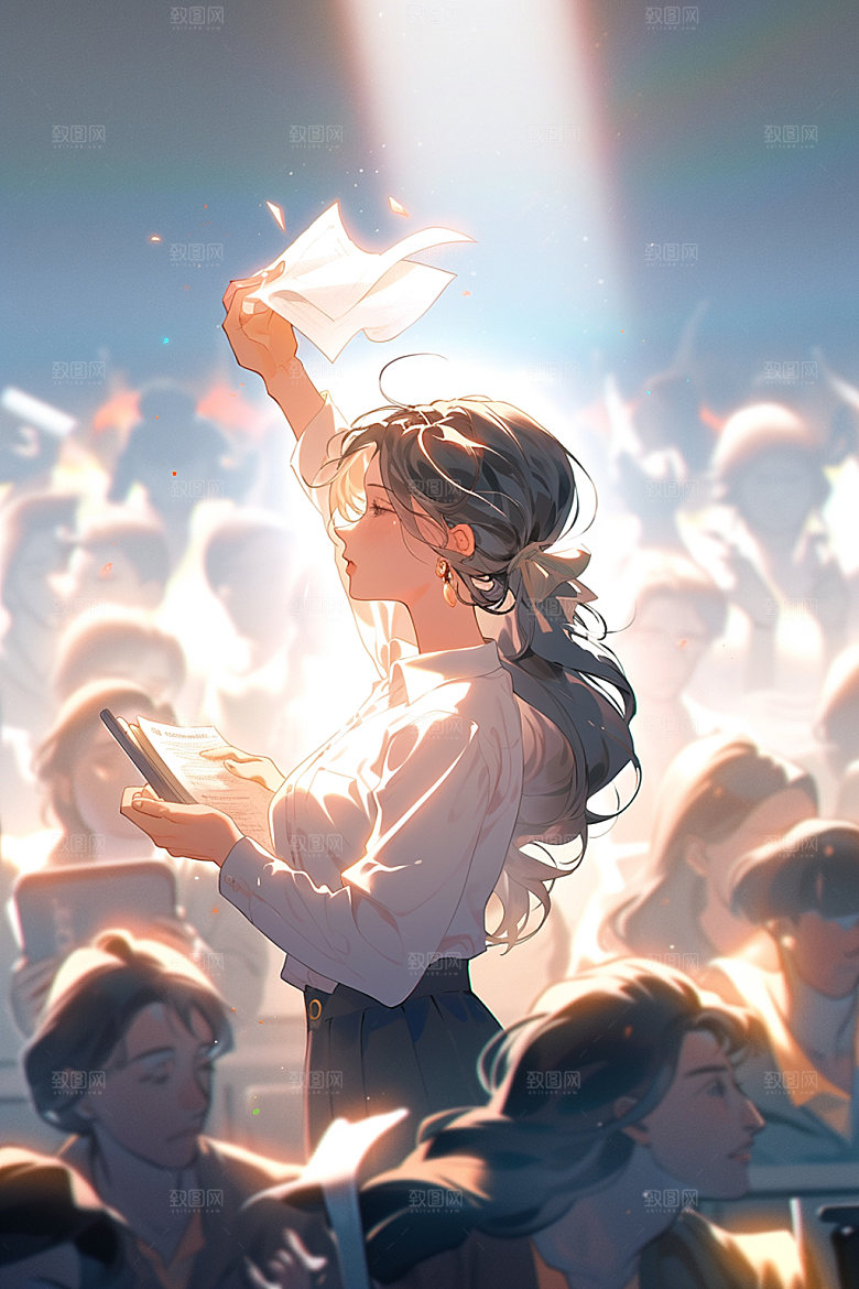 教师节温馨学生感恩插画