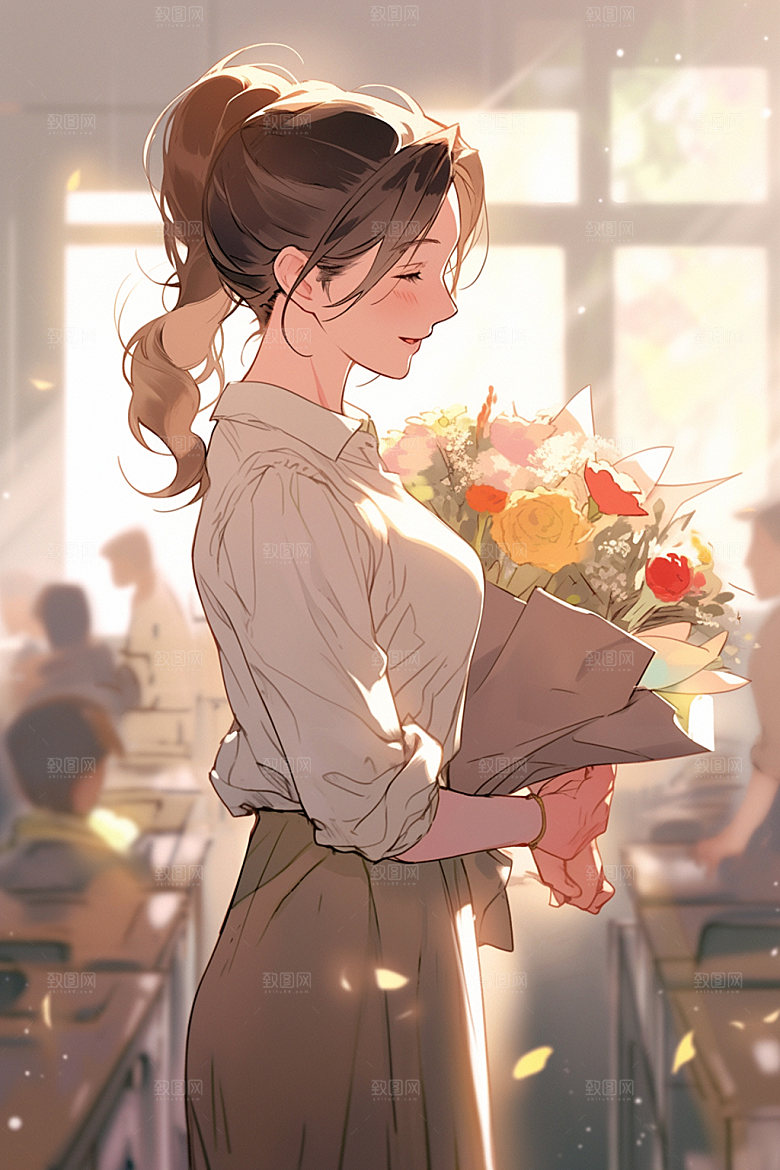 教师节教师校园插画