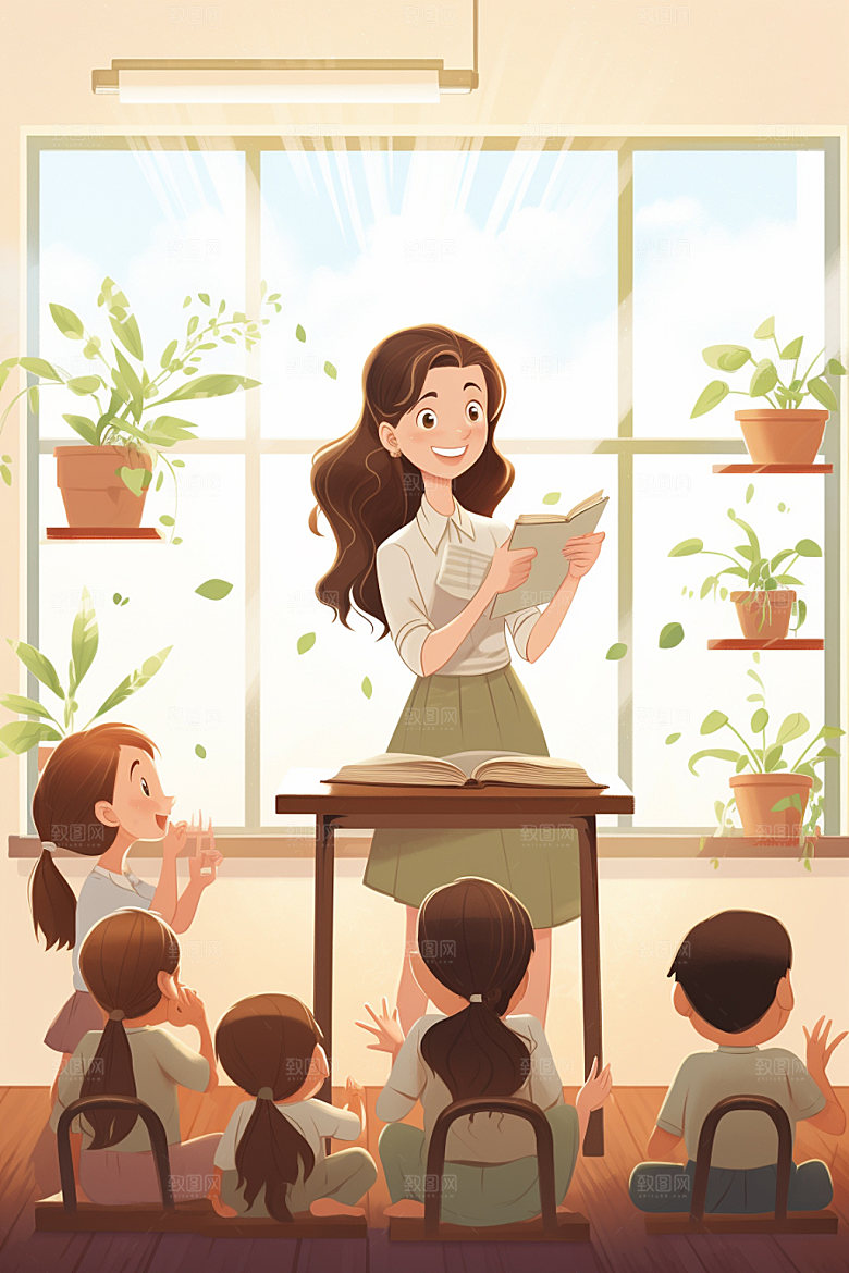 教师节节日学生感恩插画