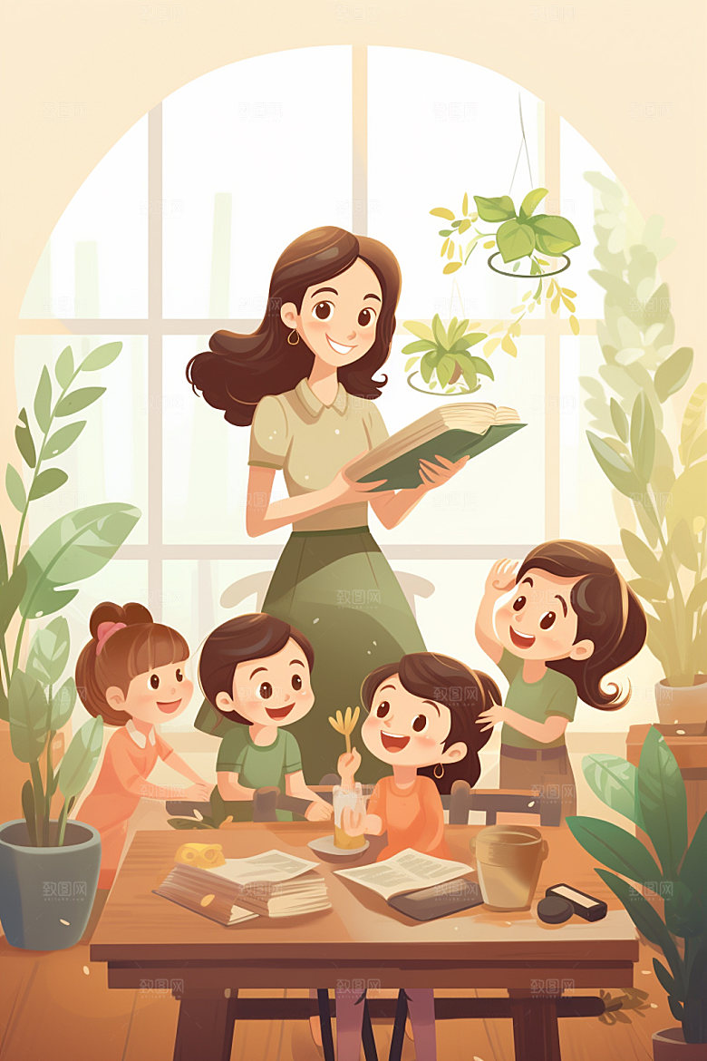 教师节节日形象插画
