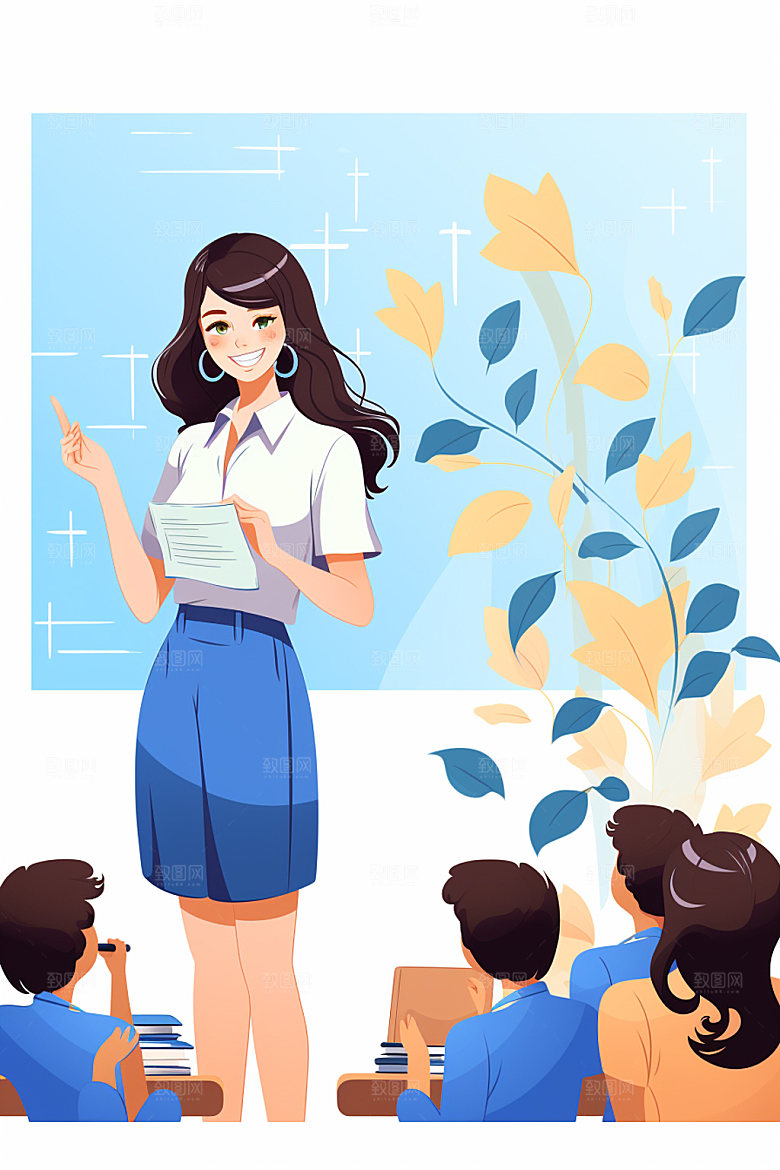 教师节教书育人老师插画