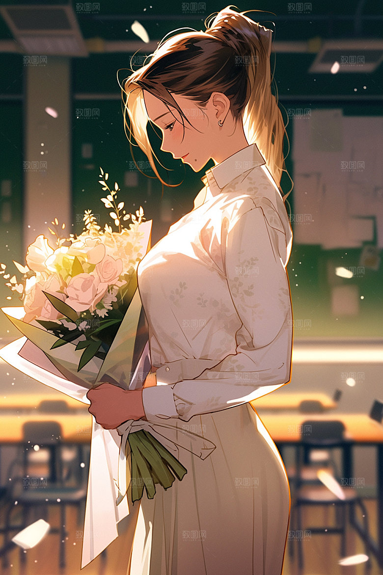 教师节温馨形象插画