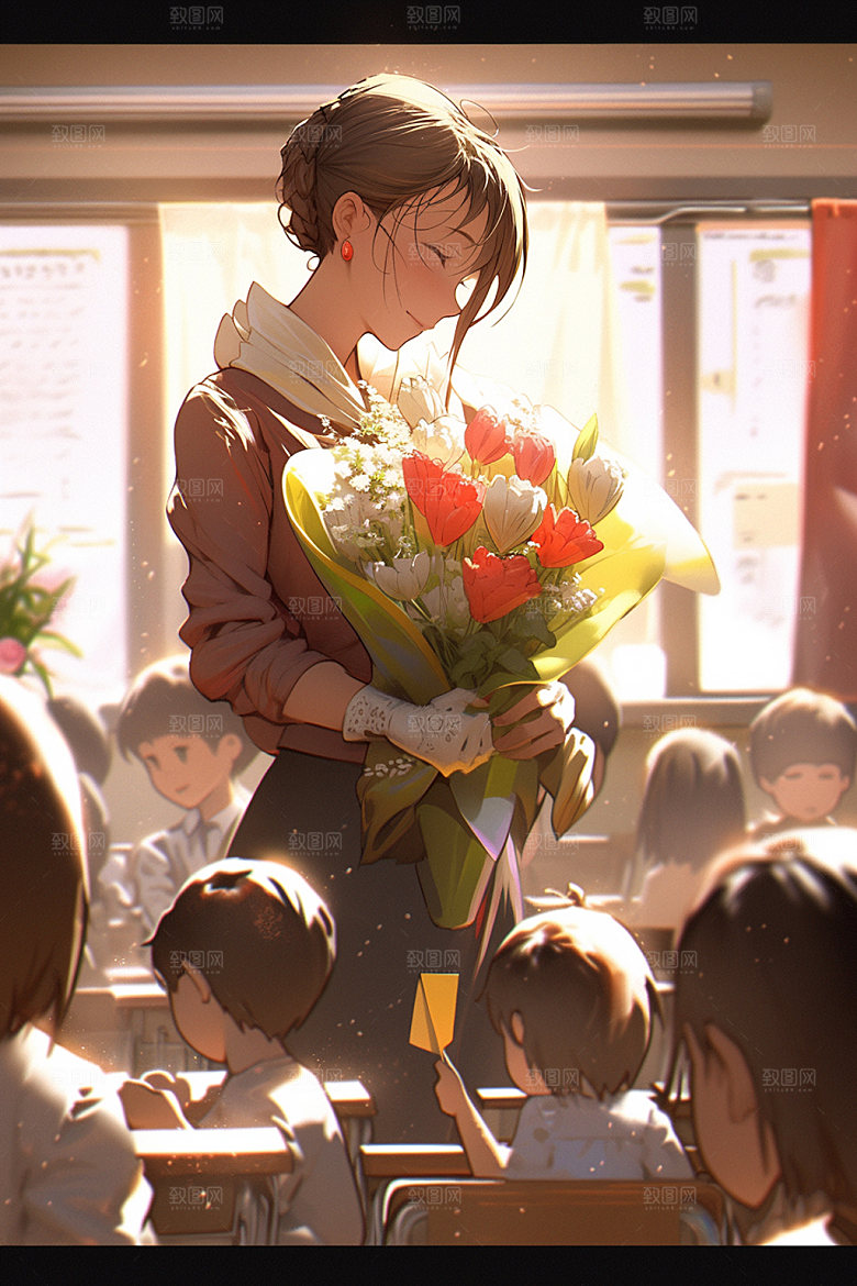 教师节节日形象插画