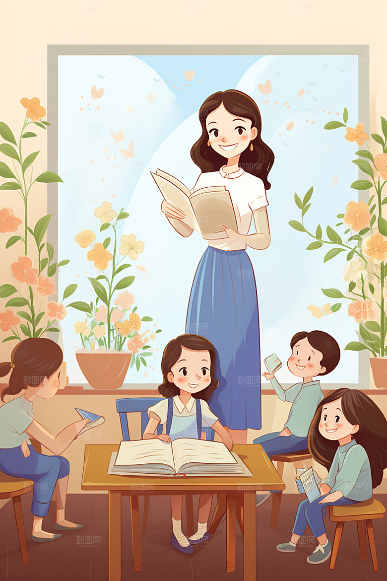 教师节形象老师插画