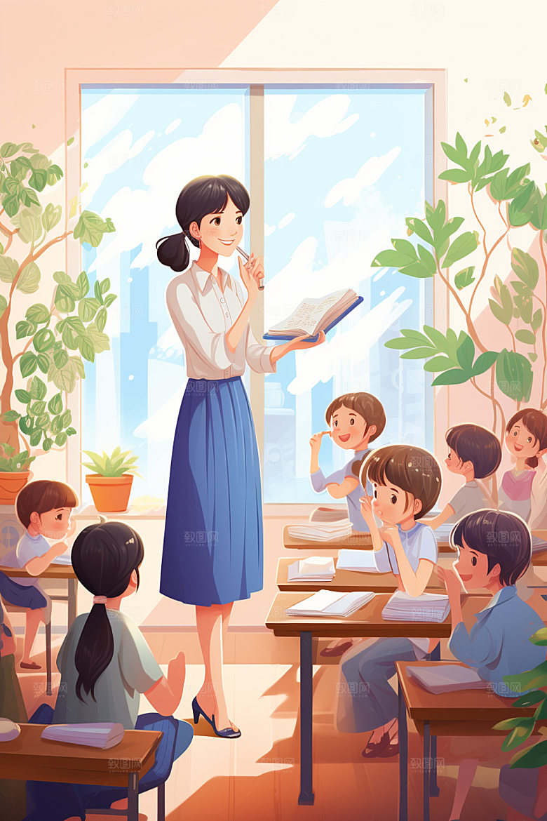 教师节节日教师插画