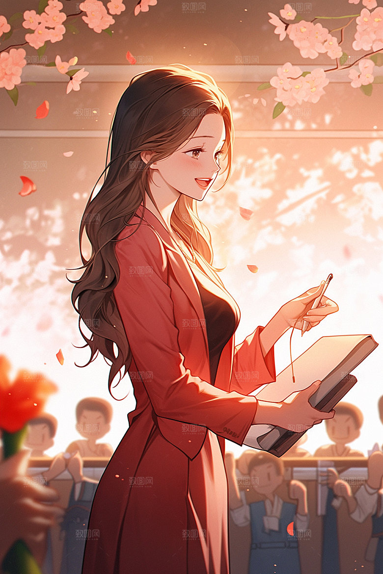 教师节形象教书育人插画