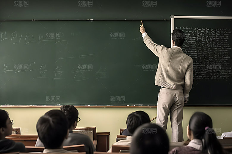 老师上课板书教书摄影图