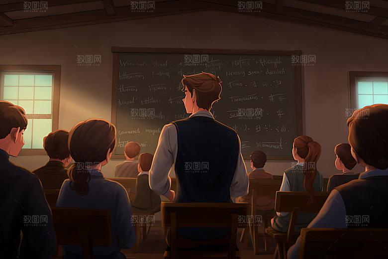 学生上课学习培训摄影图