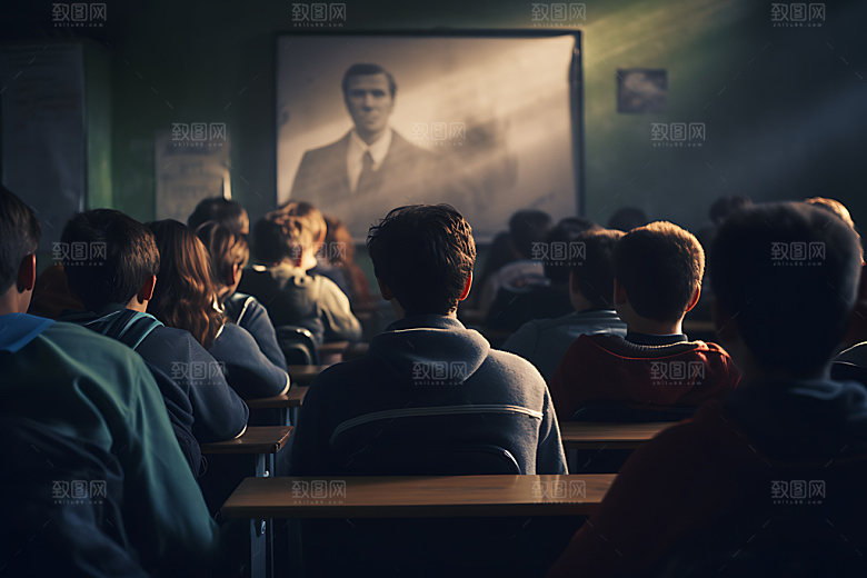 学生上课高清听课摄影图