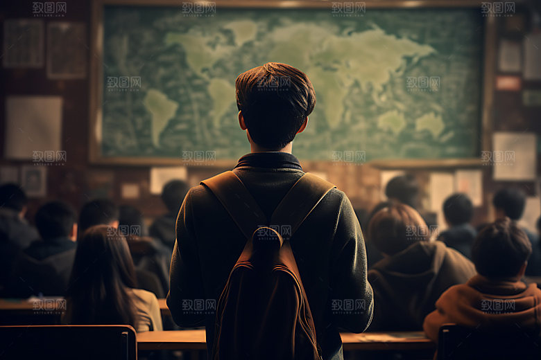学生上课听课讲课摄影图
