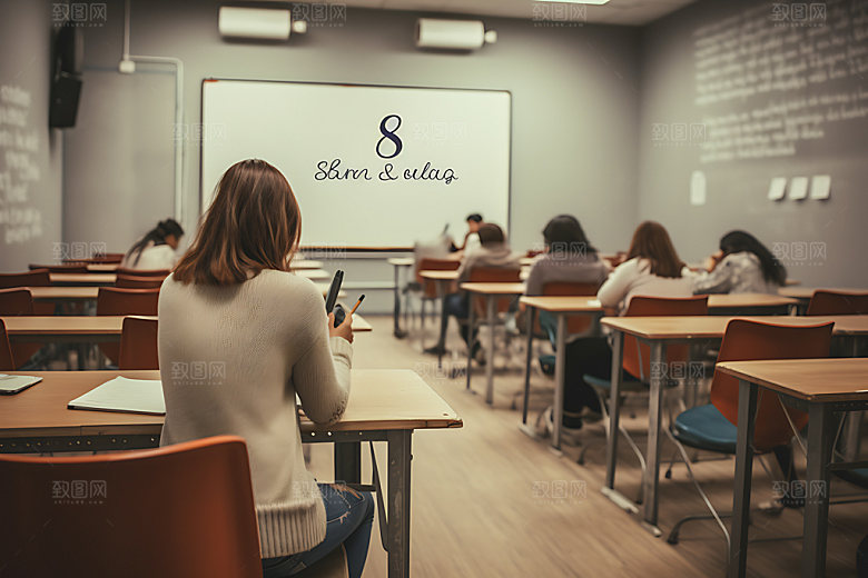 学生上课培训课堂摄影图