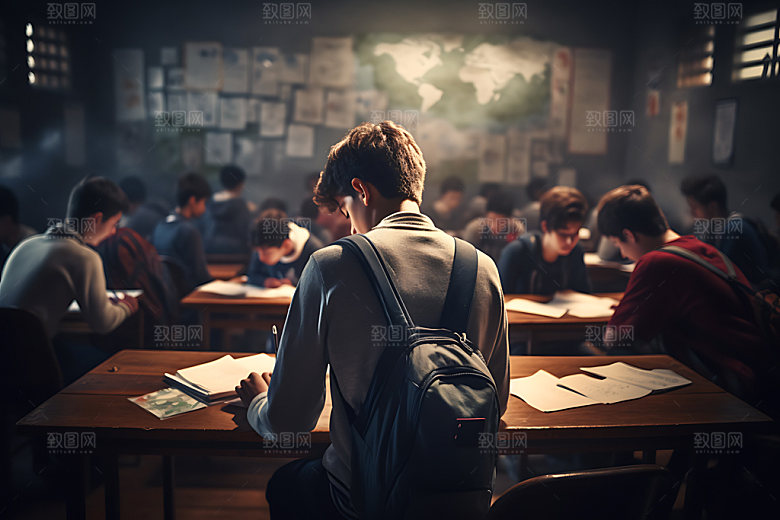 学生上课高清学习摄影图