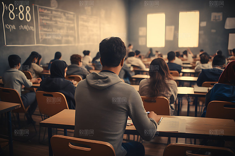学生上课培训听课摄影图