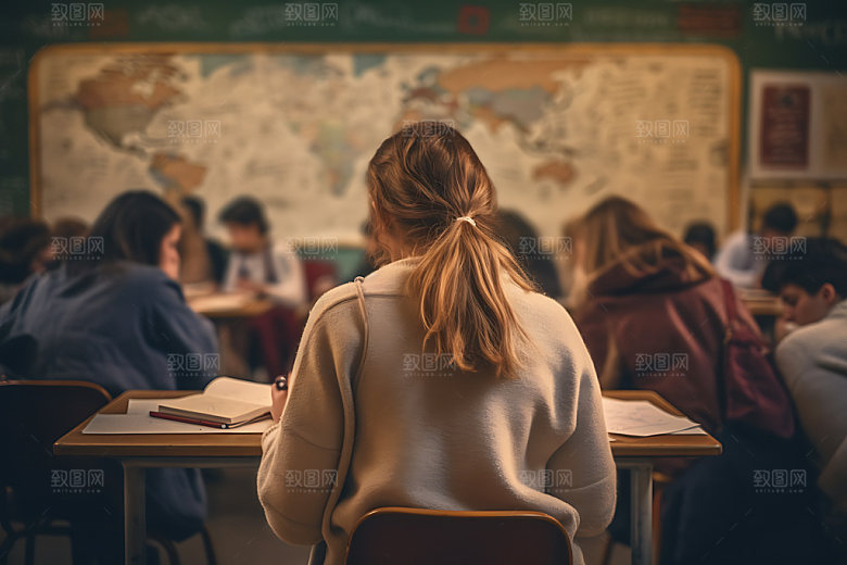 学生上课讲课学习摄影图