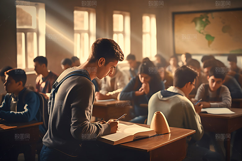 学生上课教育学习摄影图