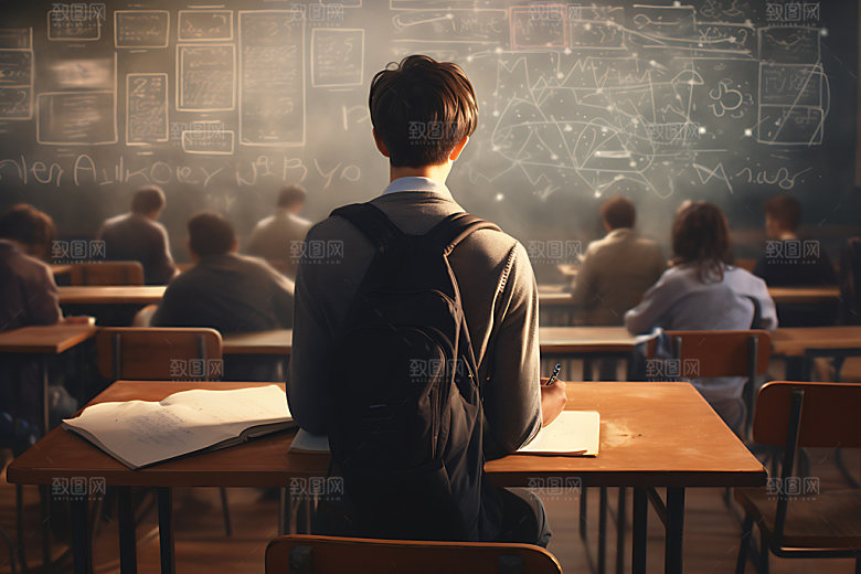 学生上课课堂学习摄影图