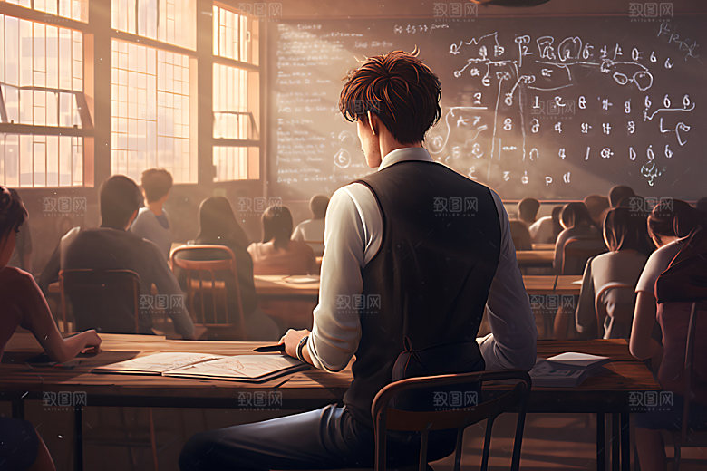 学生上课教育听课摄影图