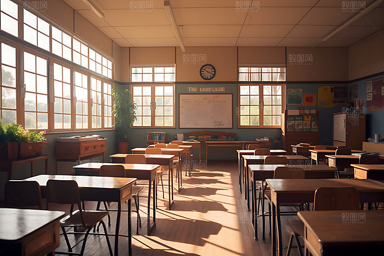 学校教室校园生活教学空间摄影图