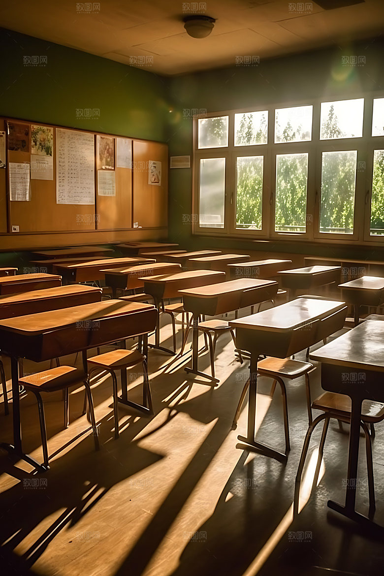 学校教室教学空间学习环境摄影图