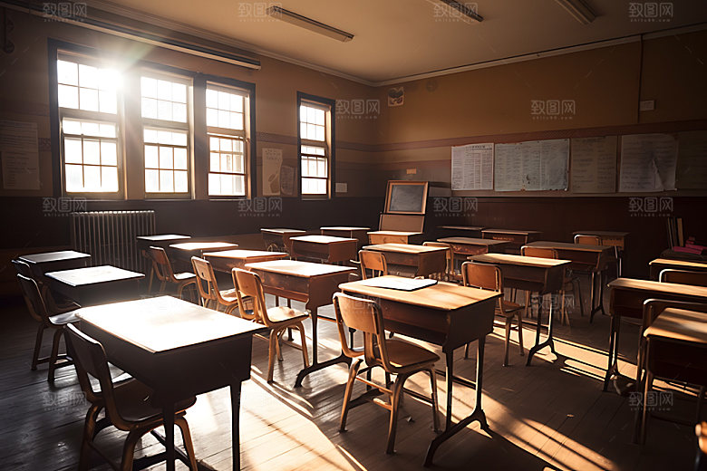 学校教室教学空间课堂摄影图