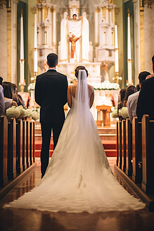 教堂婚礼高清唯美摄影图