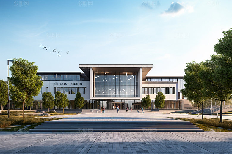 教学楼上学高清效果图