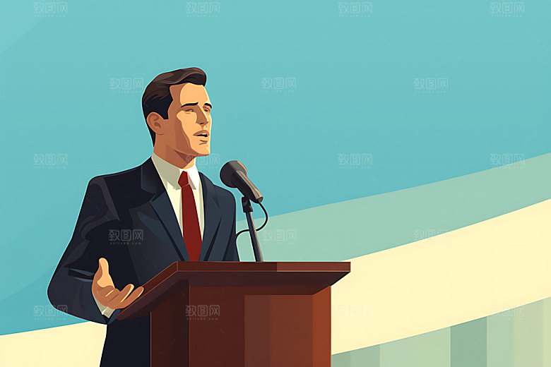 演讲讲座教育插画