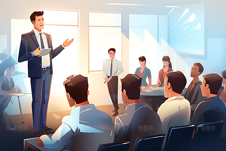 演讲讲座商业插画