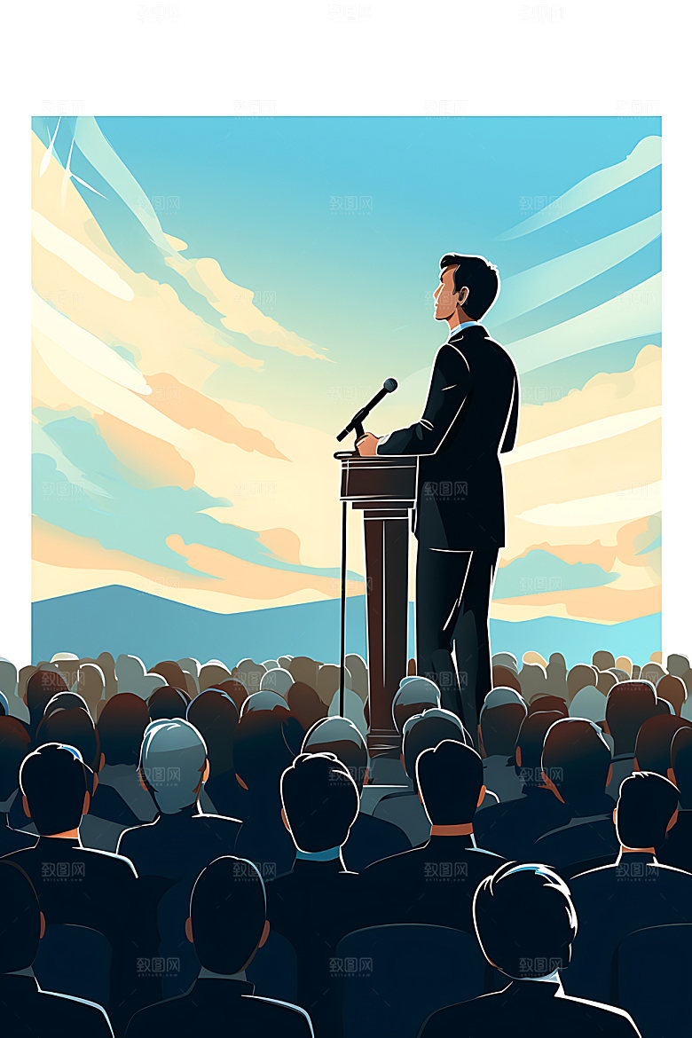 演讲演说讲座插画