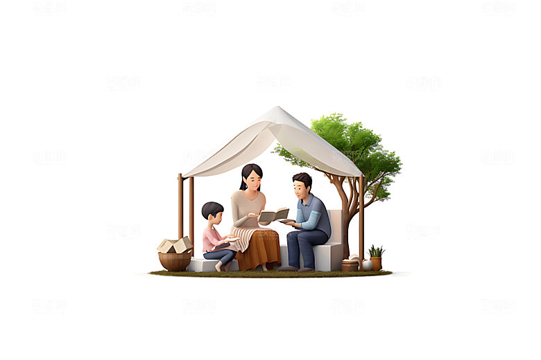 家人立体家庭聚会模型