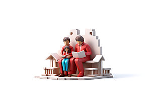 家人温馨3D模型