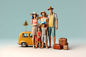 家人3D温馨模型