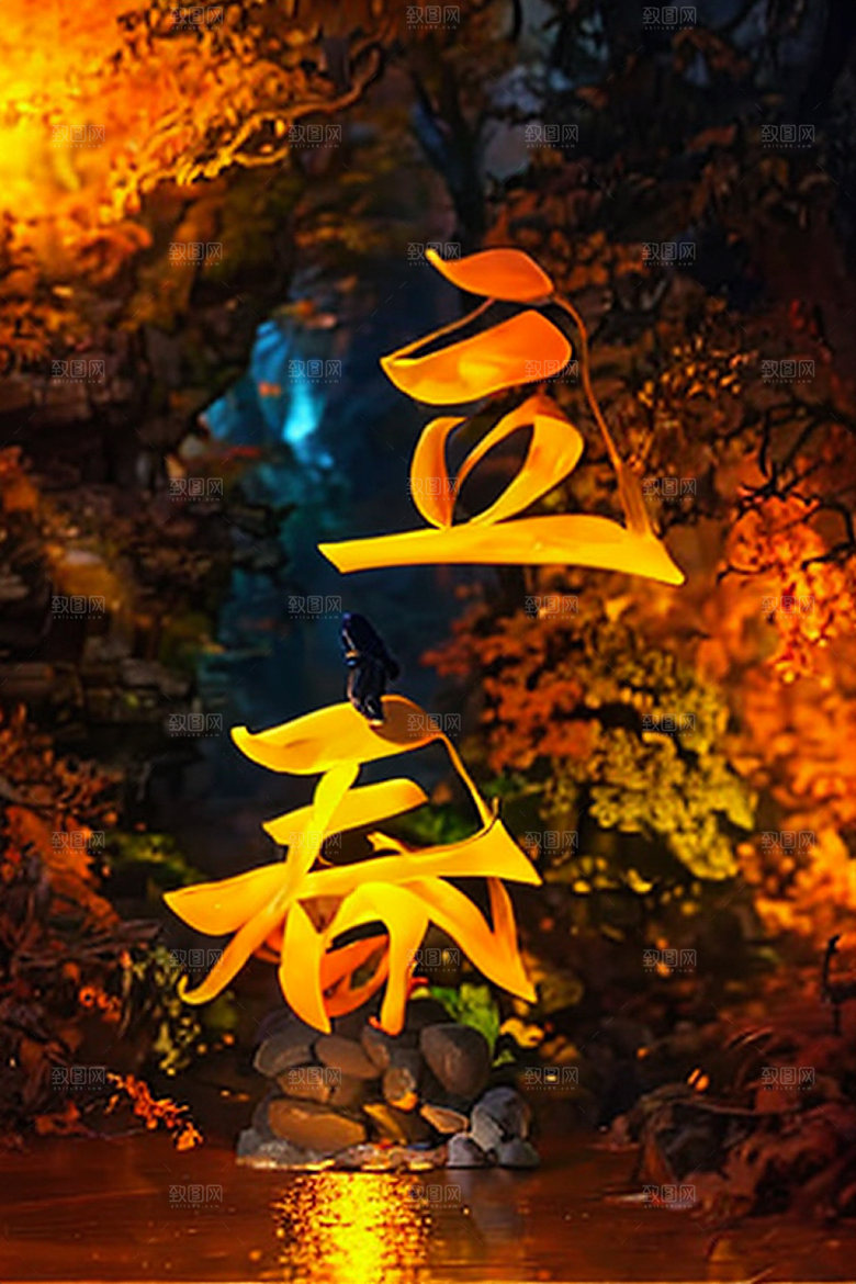 二十四节气中国风立体字艺术字