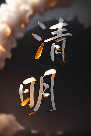 二十四节气中国风3D艺术字