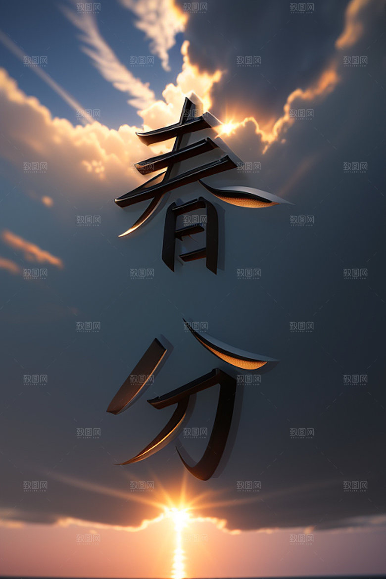 二十四节气中国风立体字艺术字