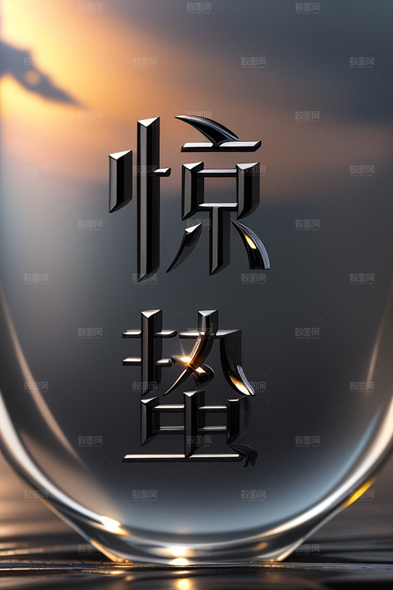 二十四节气创意3D艺术字