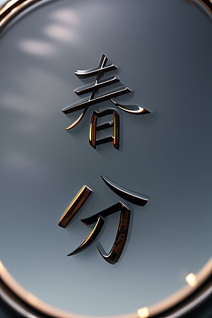 二十四节气中式风格中国风艺术字