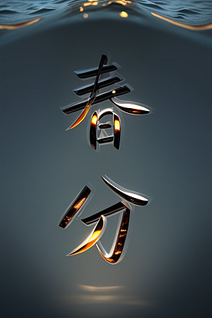 二十四节气立体字中国风艺术字