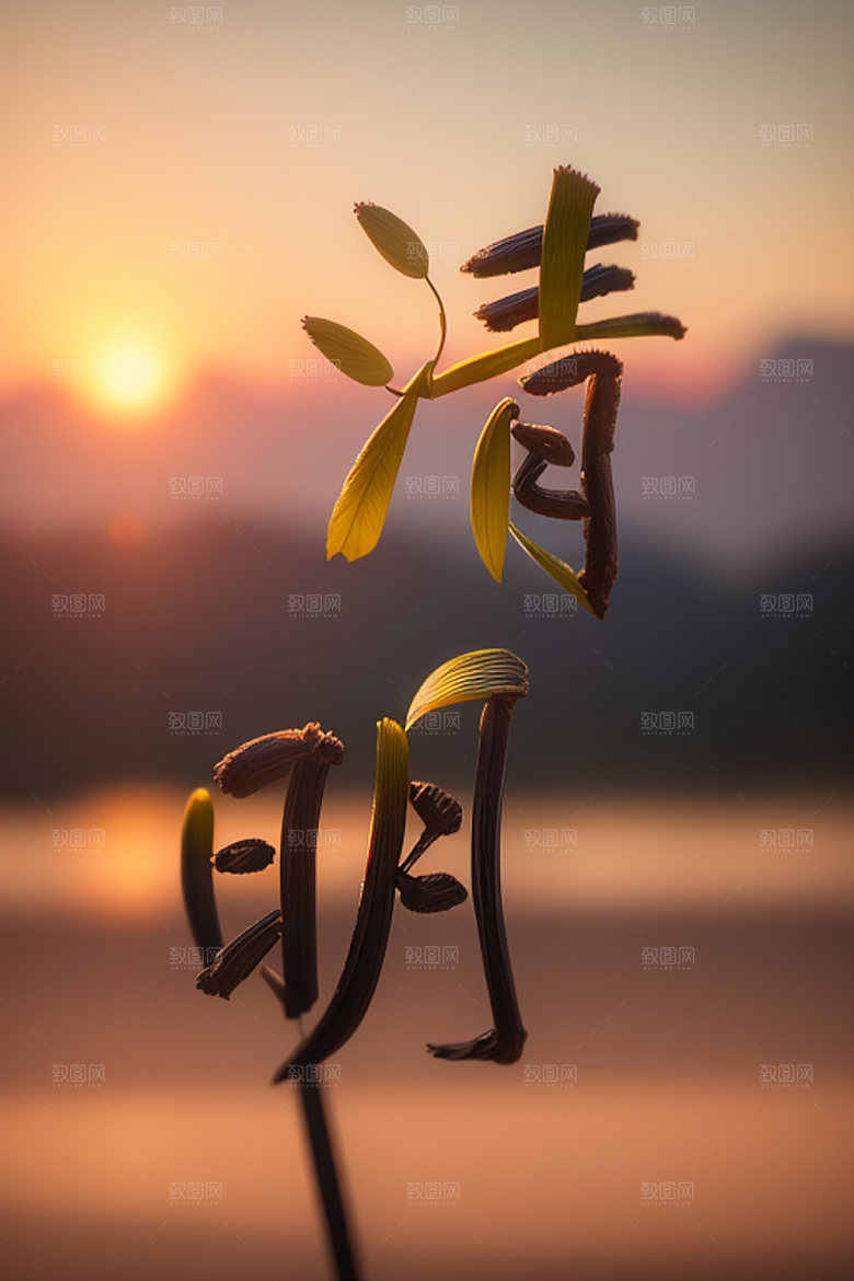 二十四节气中式风格创意艺术字