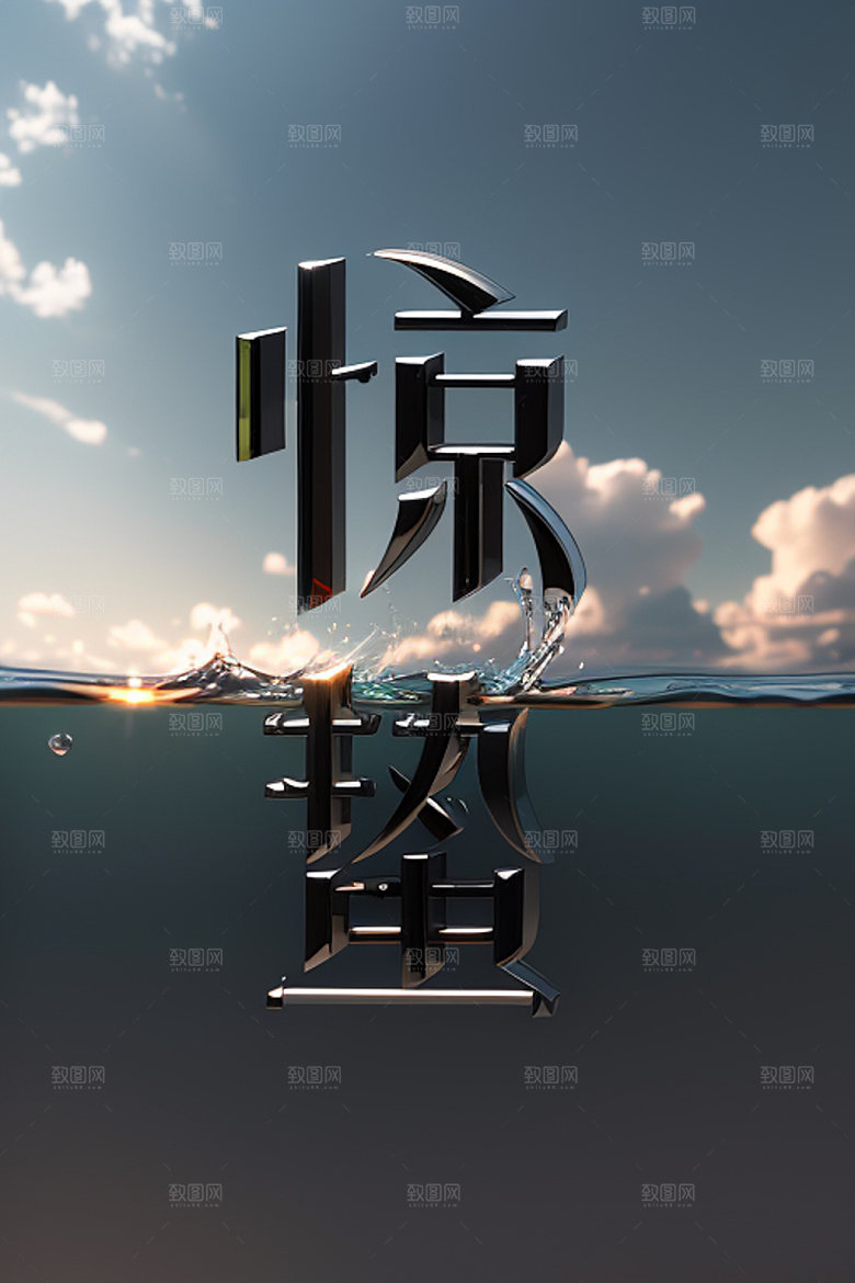 二十四节气3D中式风格艺术字