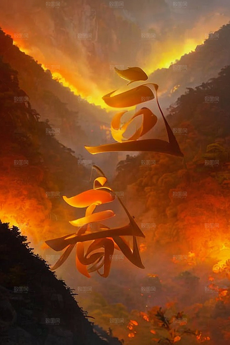 二十四节气3D书法艺术字