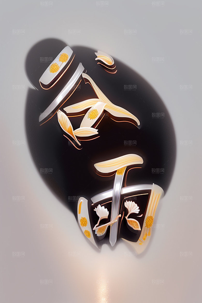 二十四节气中式风格书法艺术字