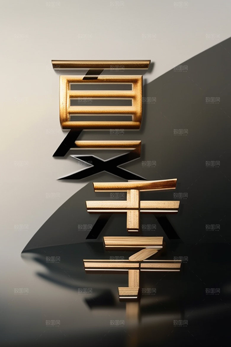 二十四节气中国风书法艺术字