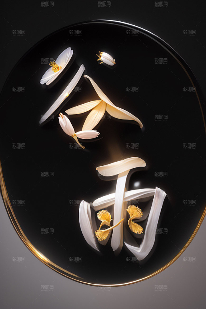 二十四节气创意中国风艺术字