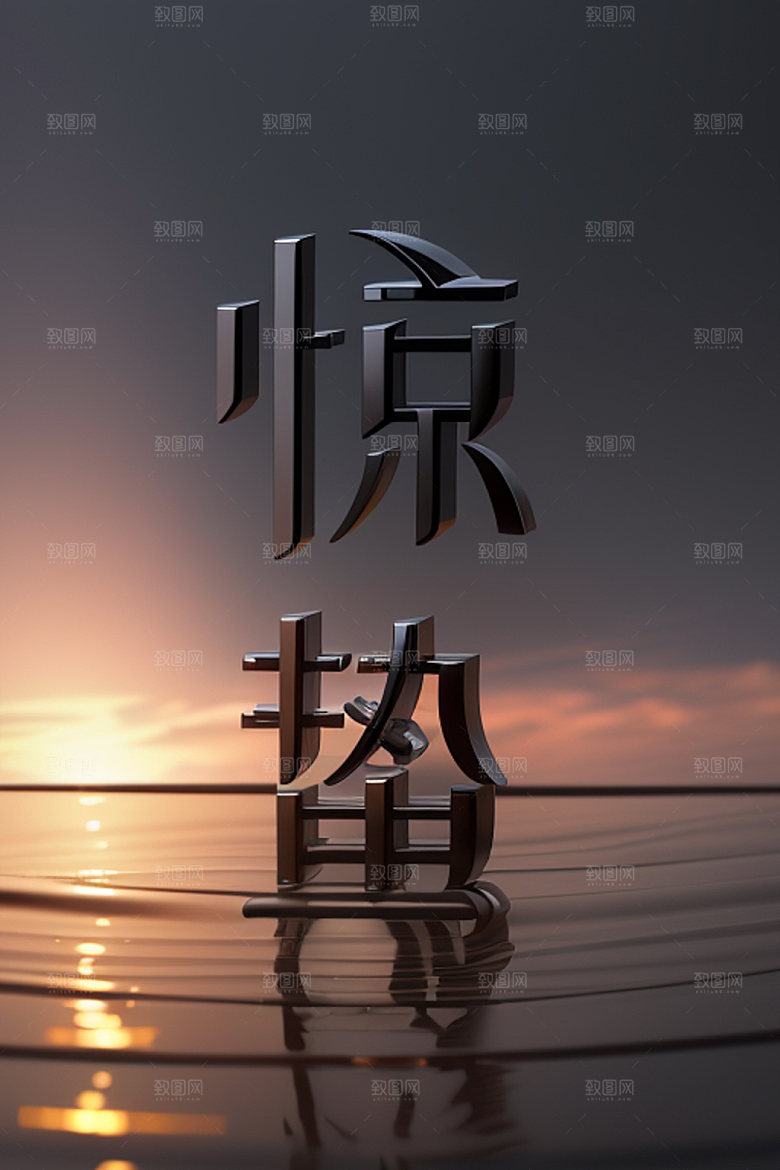 二十四节气中国风立体字艺术字