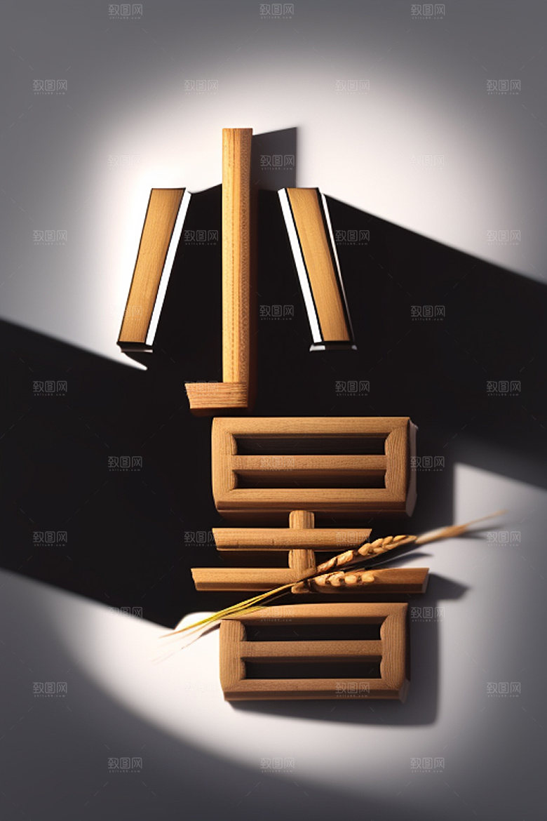 二十四节气立体字中式风格艺术字