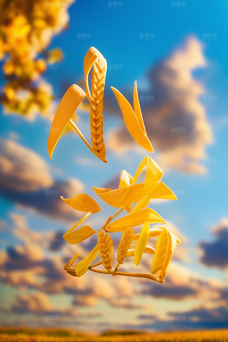 二十四节气中式风格3D艺术字