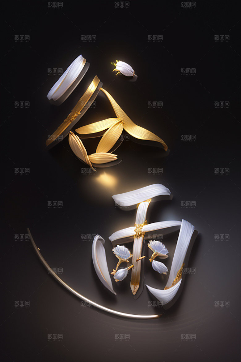 二十四节气立体字3D艺术字