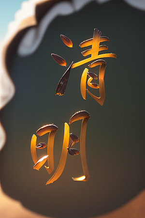 二十四节气3D中国风艺术字