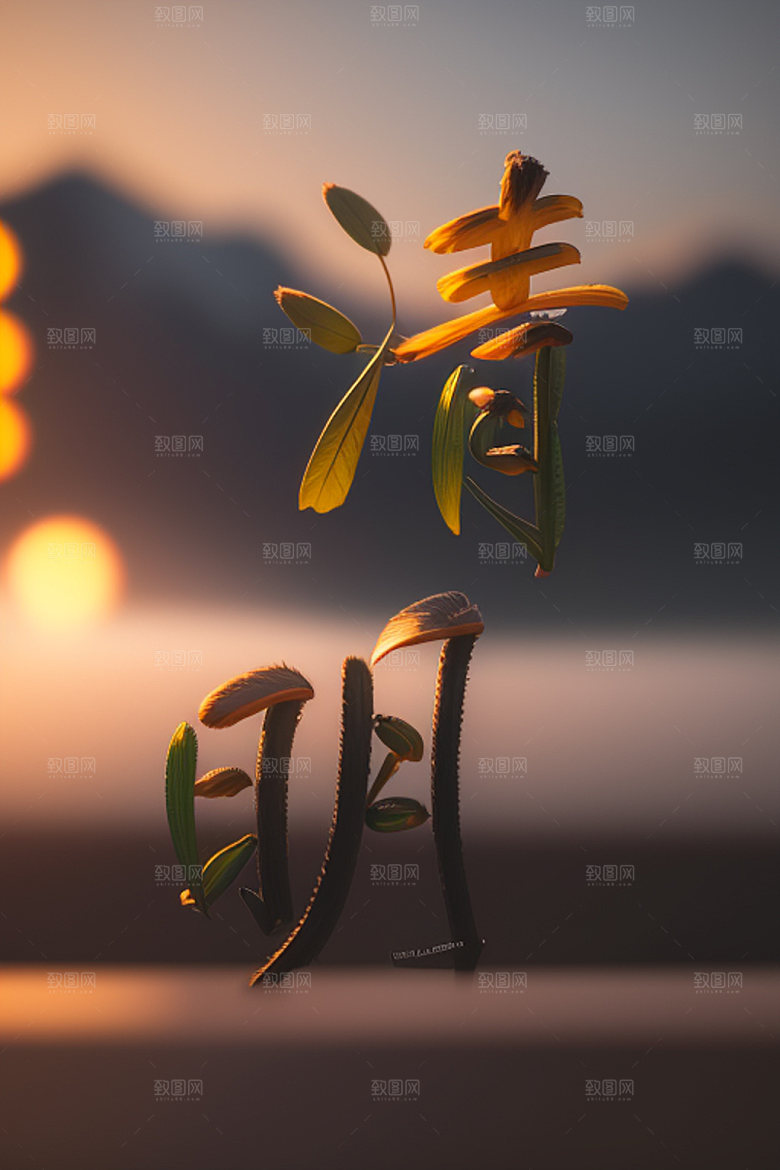 二十四节气中国风书法艺术字